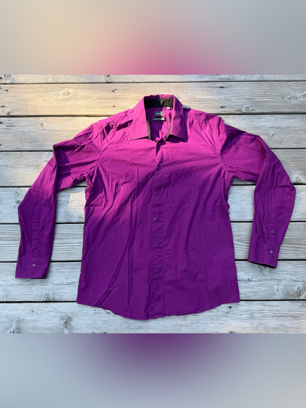Mexx Men's Deep Magenta Long-Sleeve Button-Down Shirt
